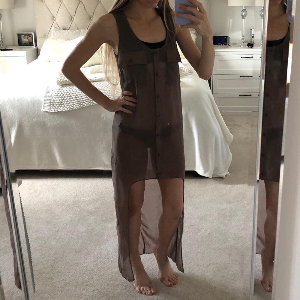 Lush Mendocino High-Low Sheer Dress